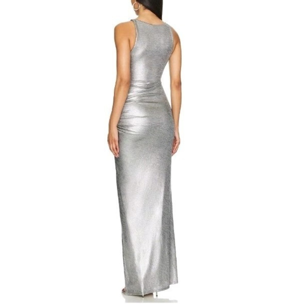 Lovers and Friends Tonya Maxi Dress Gunmetal Silver Metallic ACD3152 U24 S NEW - Picture 8 of 9